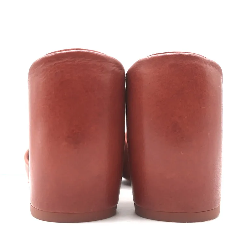 Cortana Juno Mules Brandy Cuir Rouge Taille 41.5 Sandales Ouvertes