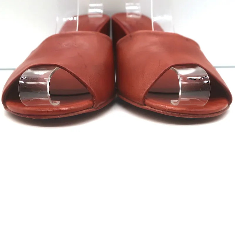 Cortana Juno Mules Brandy Cuir Rouge Taille 41.5 Sandales Ouvertes