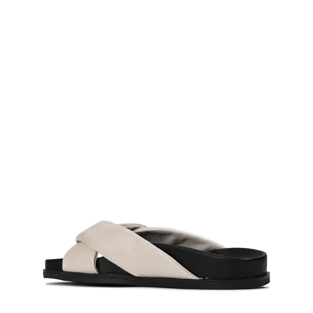 SANDALES SLIDE EN CUIR CROISÉ
