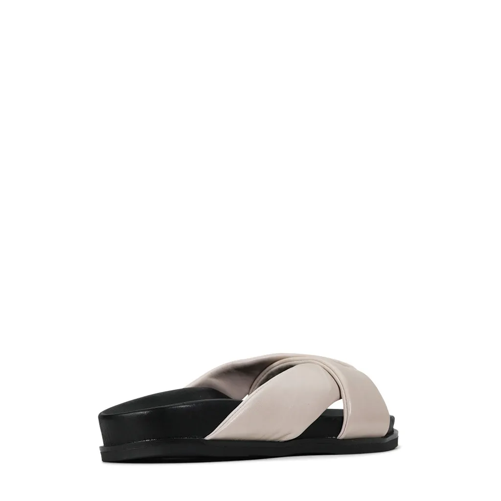 SANDALES SLIDE EN CUIR CROISÉ