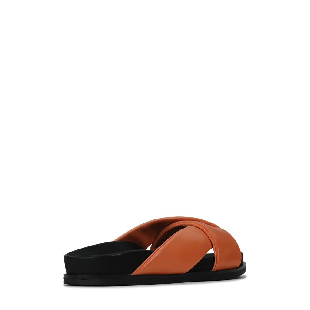 SANDALES SLIDE EN CUIR CROISÉ