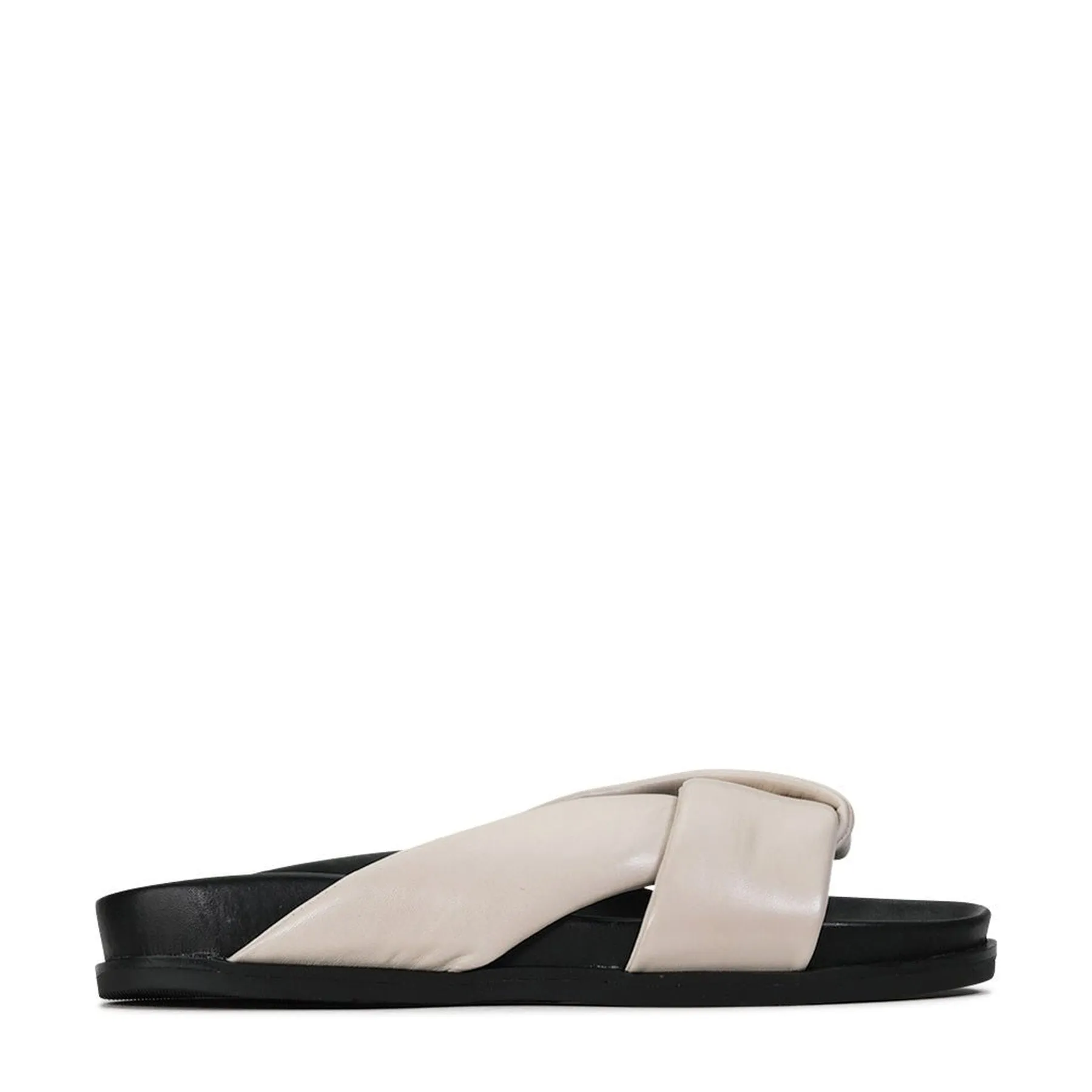 SANDALES SLIDE EN CUIR CROISÉ