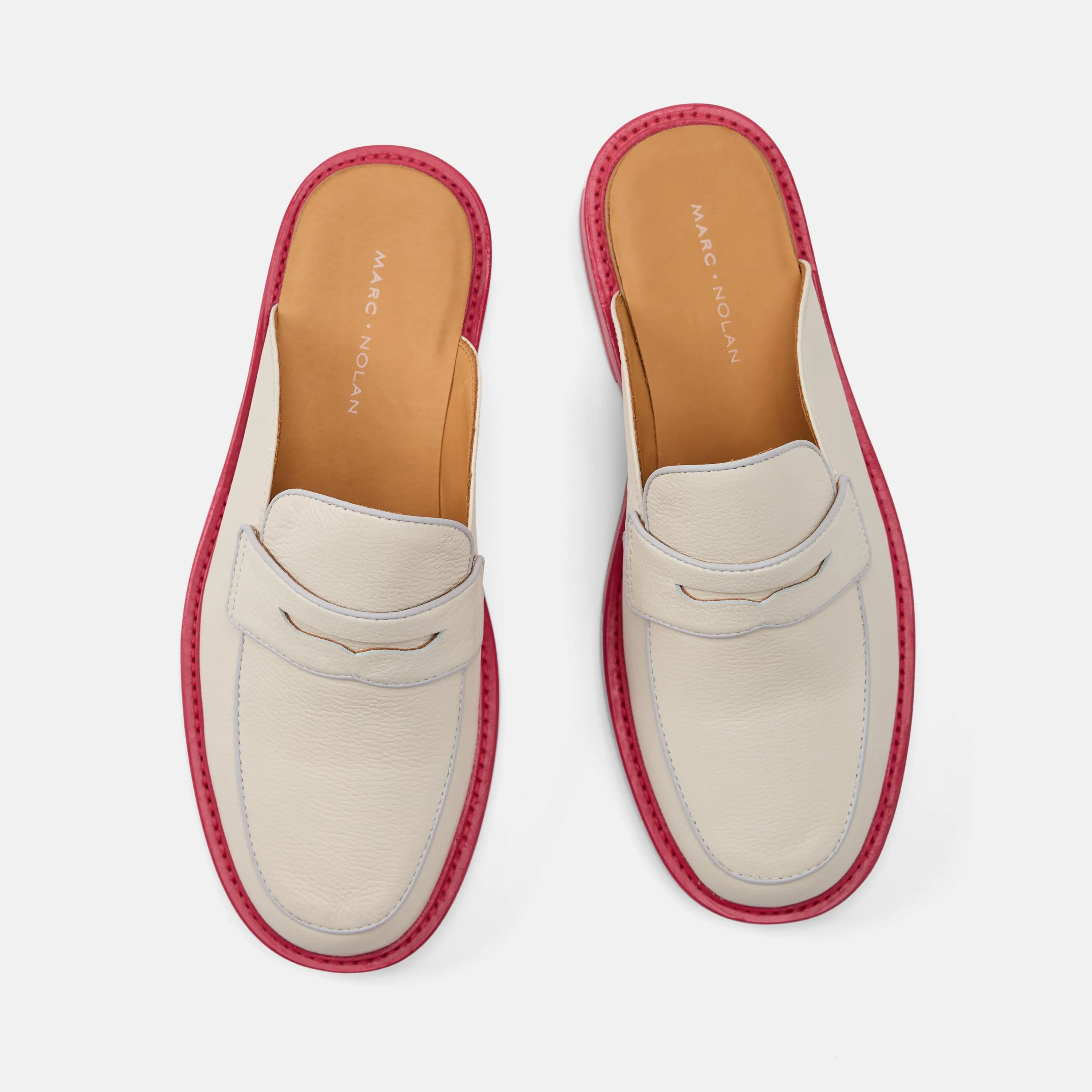 Mules Del Mar en Crème/Rose