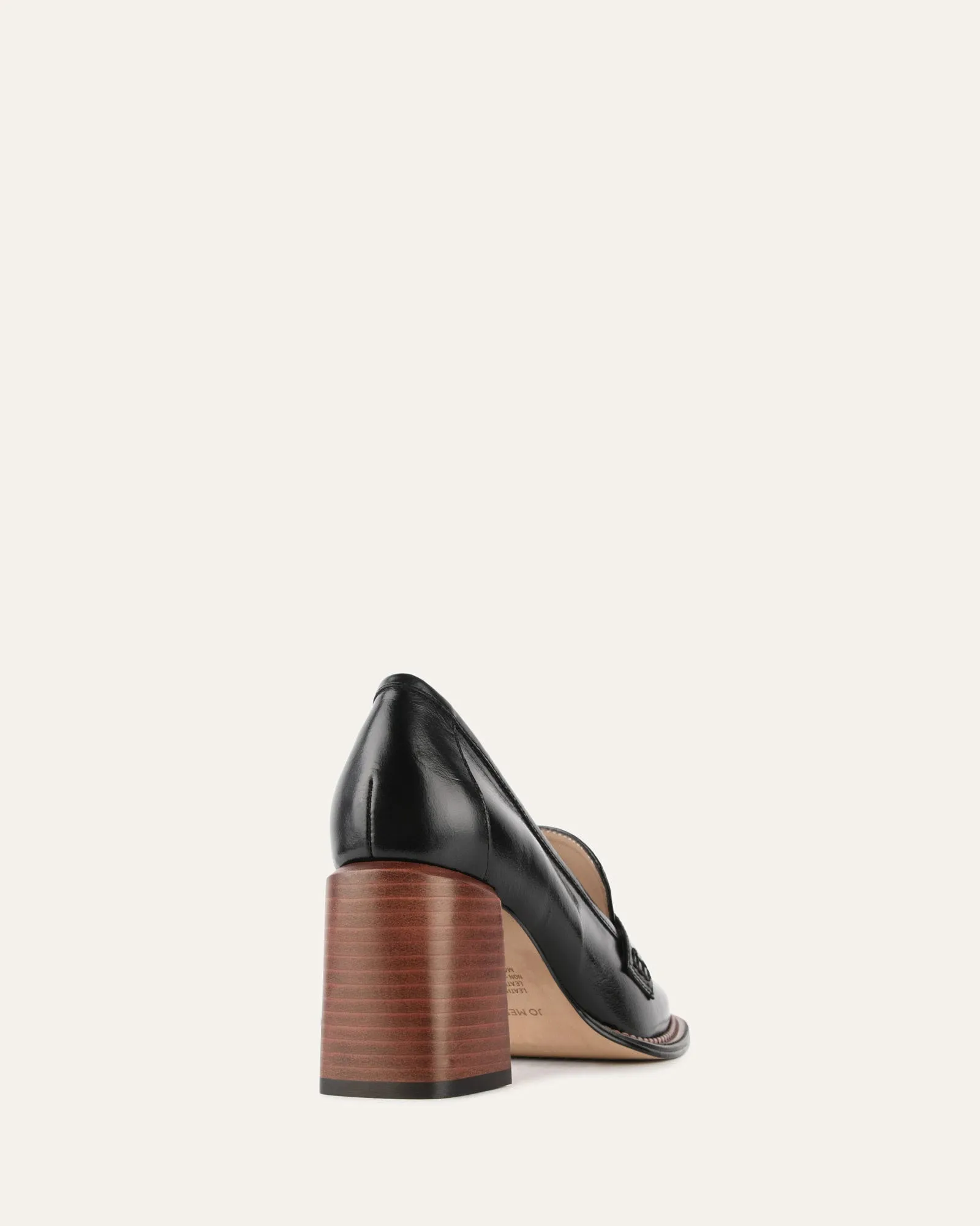 MOCASSINS DELILAH À TALON MID EN CUIR NOIR
