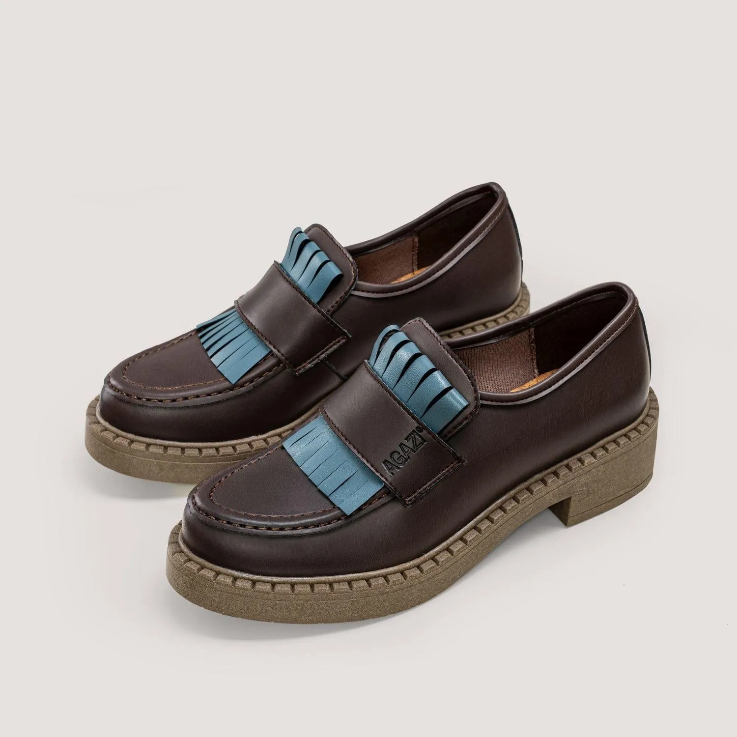 Diane Women's 3 en 1 Loafers Végans en Cuir Pomme | Semelle Chocolat & Noir