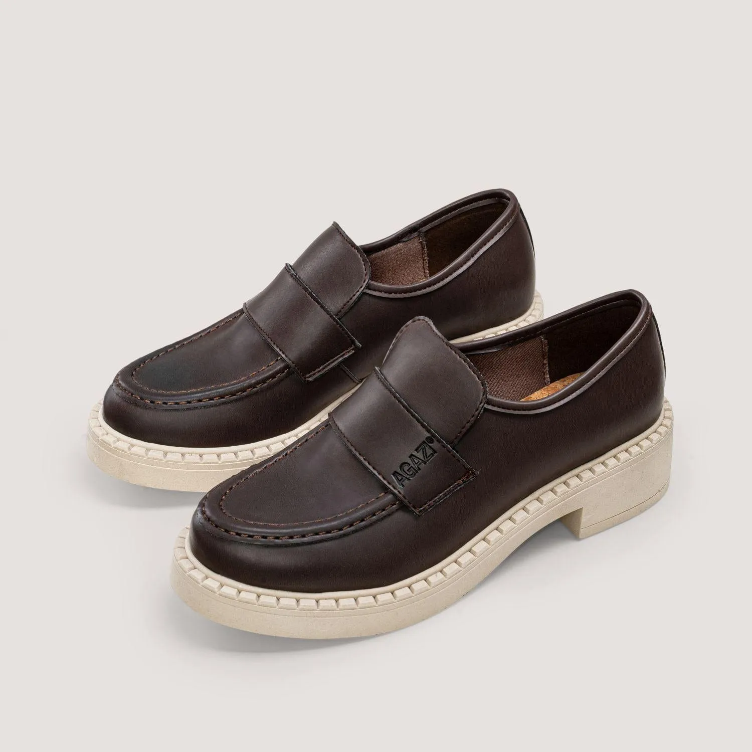 Diane Women's 3 en 1 Loafers Végans en Cuir Pomme | Semelle Chocolat & Clair