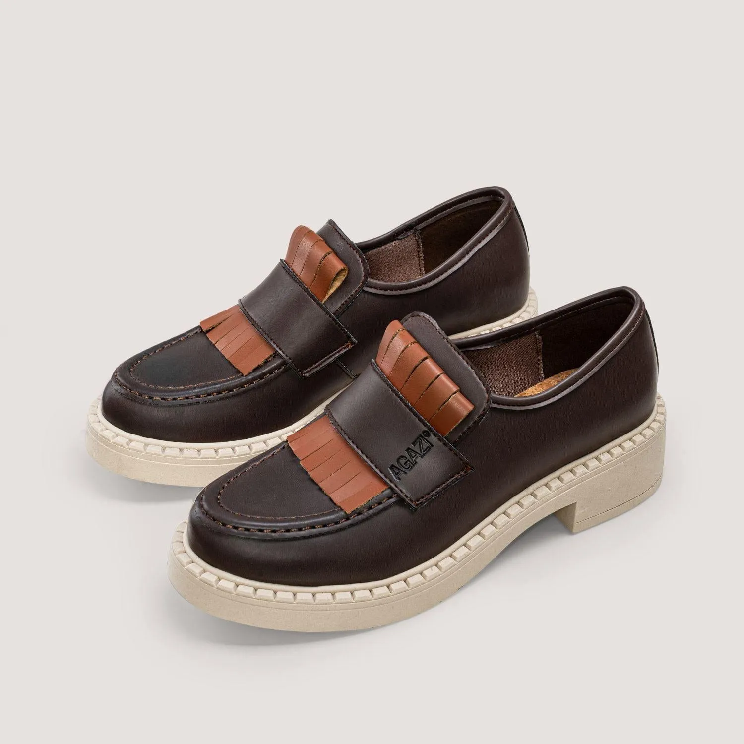 Diane Women's 3 en 1 Loafers Végans en Cuir Pomme | Semelle Chocolat & Clair