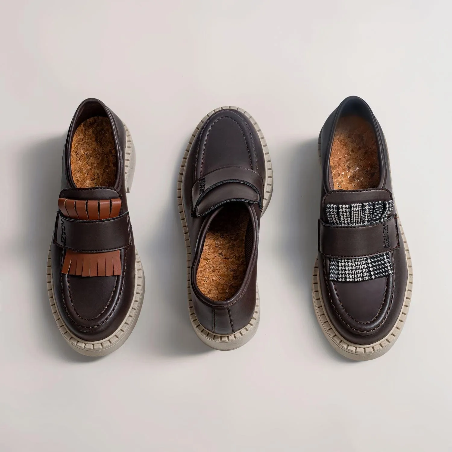 Diane Women's 3 en 1 Loafers Végans en Cuir Pomme | Semelle Chocolat & Clair