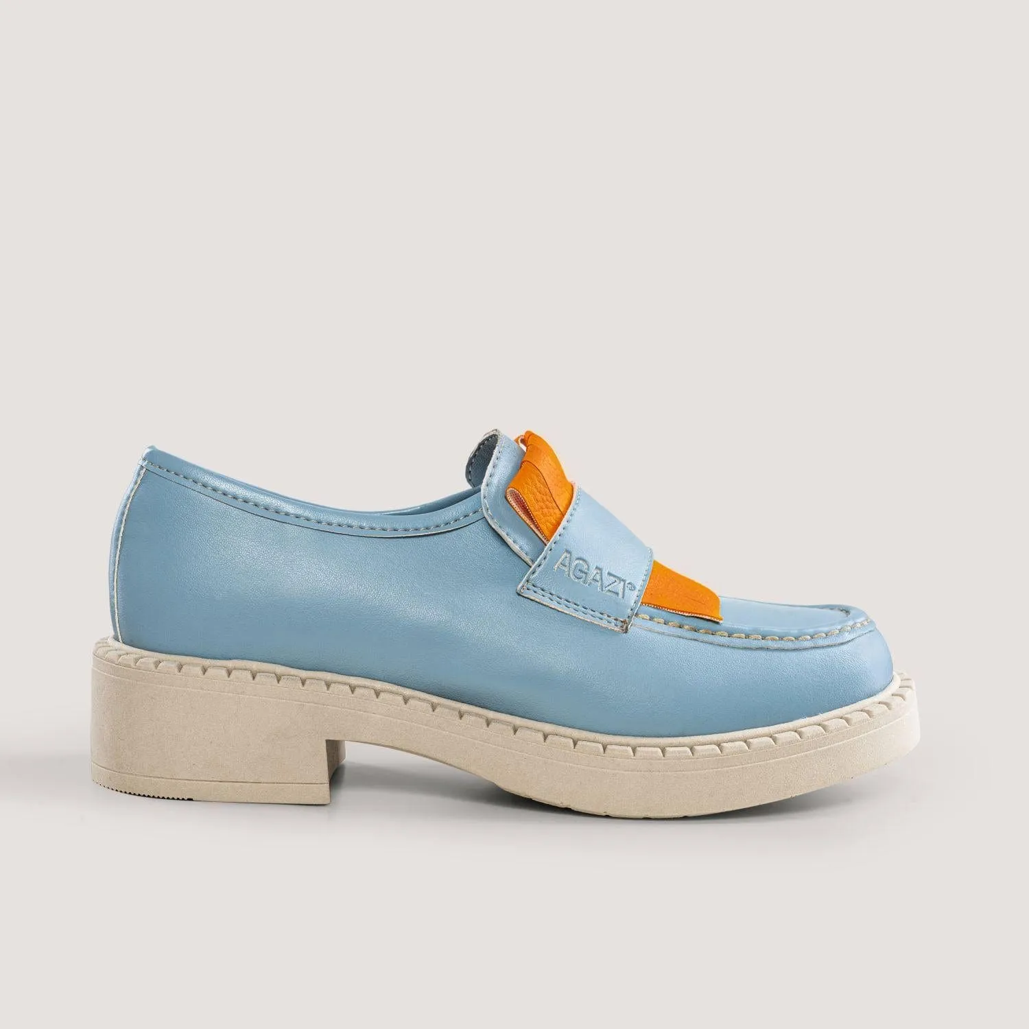 Diane Women's 3 en 1 Pomme Cuir Végan Mocassins | Bleu Ciel