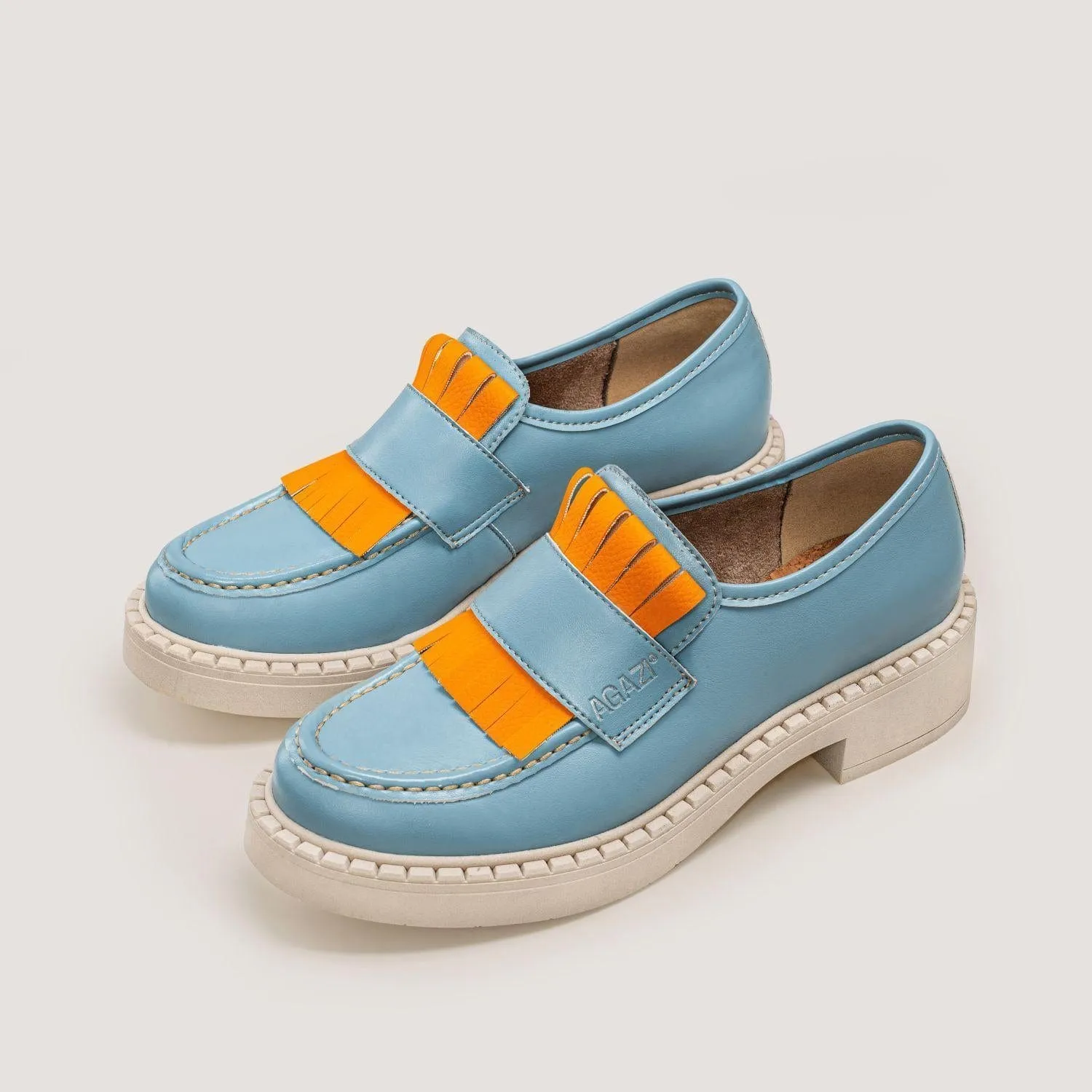 Diane Women's 3 en 1 Pomme Cuir Végan Mocassins | Bleu Ciel