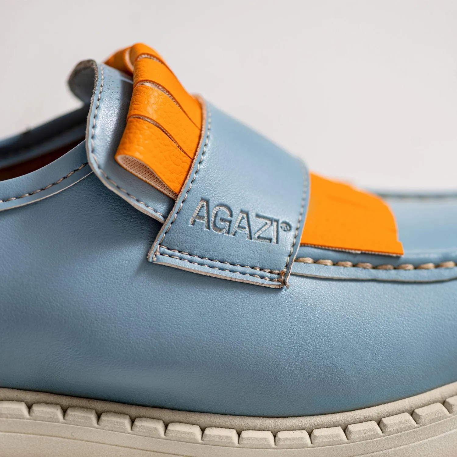 Diane Women's 3 en 1 Pomme Cuir Végan Mocassins | Bleu Ciel