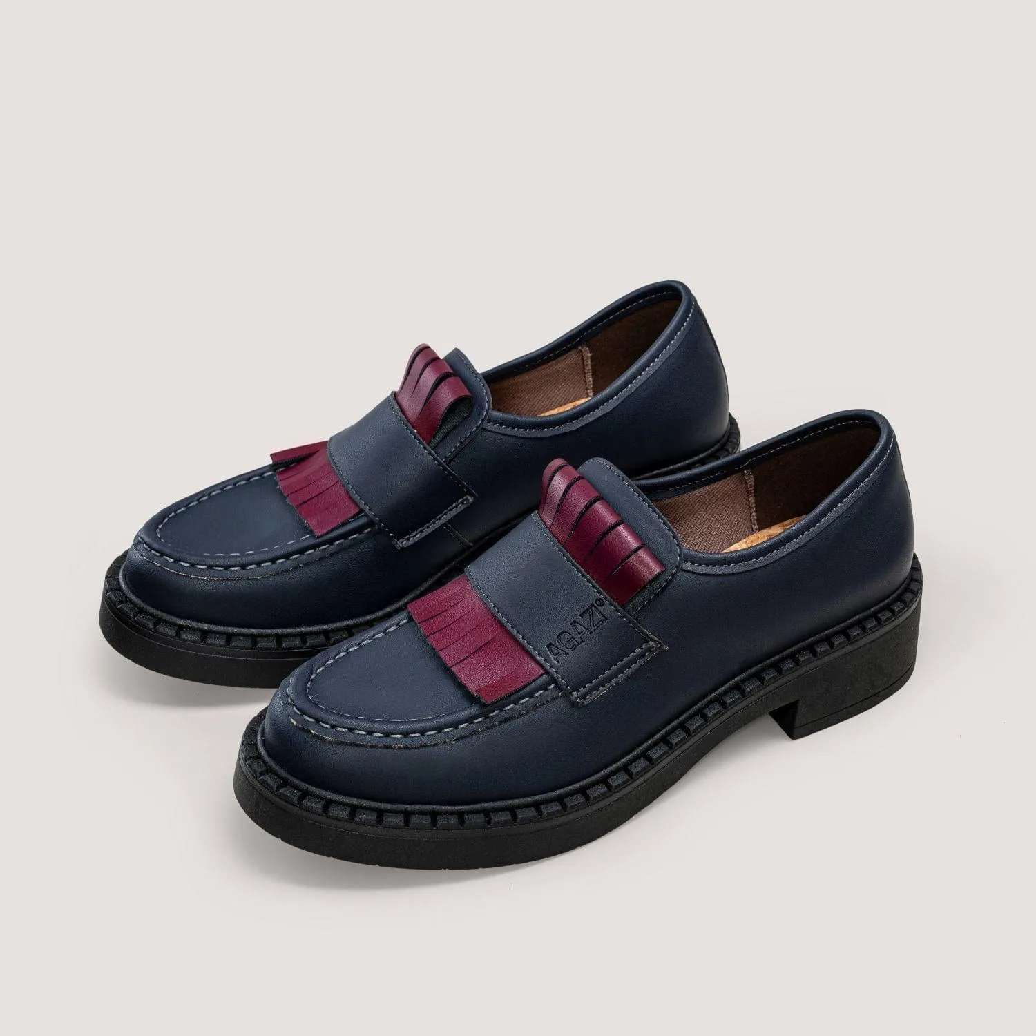 Diane Femmes 3 en 1 Loafers Végétaliens en Simili Cuir de Maïs | Bleu Marine