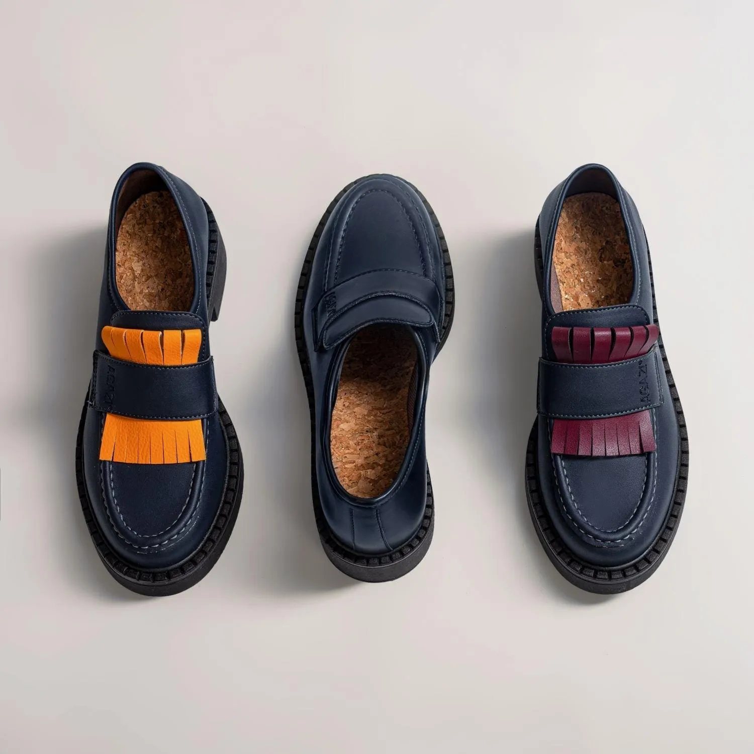 Diane Femmes 3 en 1 Loafers Végétaliens en Simili Cuir de Maïs | Bleu Marine