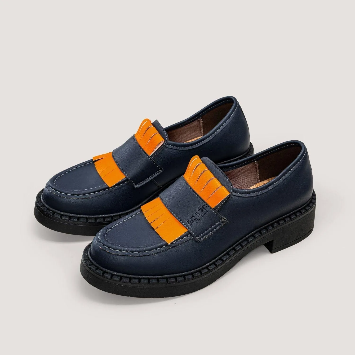 Diane Femmes 3 en 1 Loafers Végétaliens en Simili Cuir de Maïs | Bleu Marine