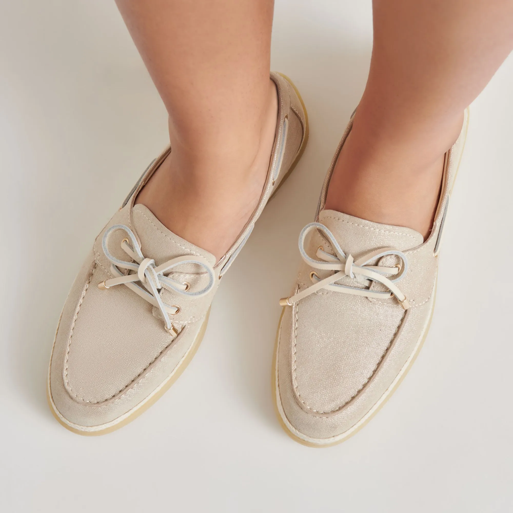 DORIS LOAFERS TAUPE MÉTALLIQUE TISSÉ