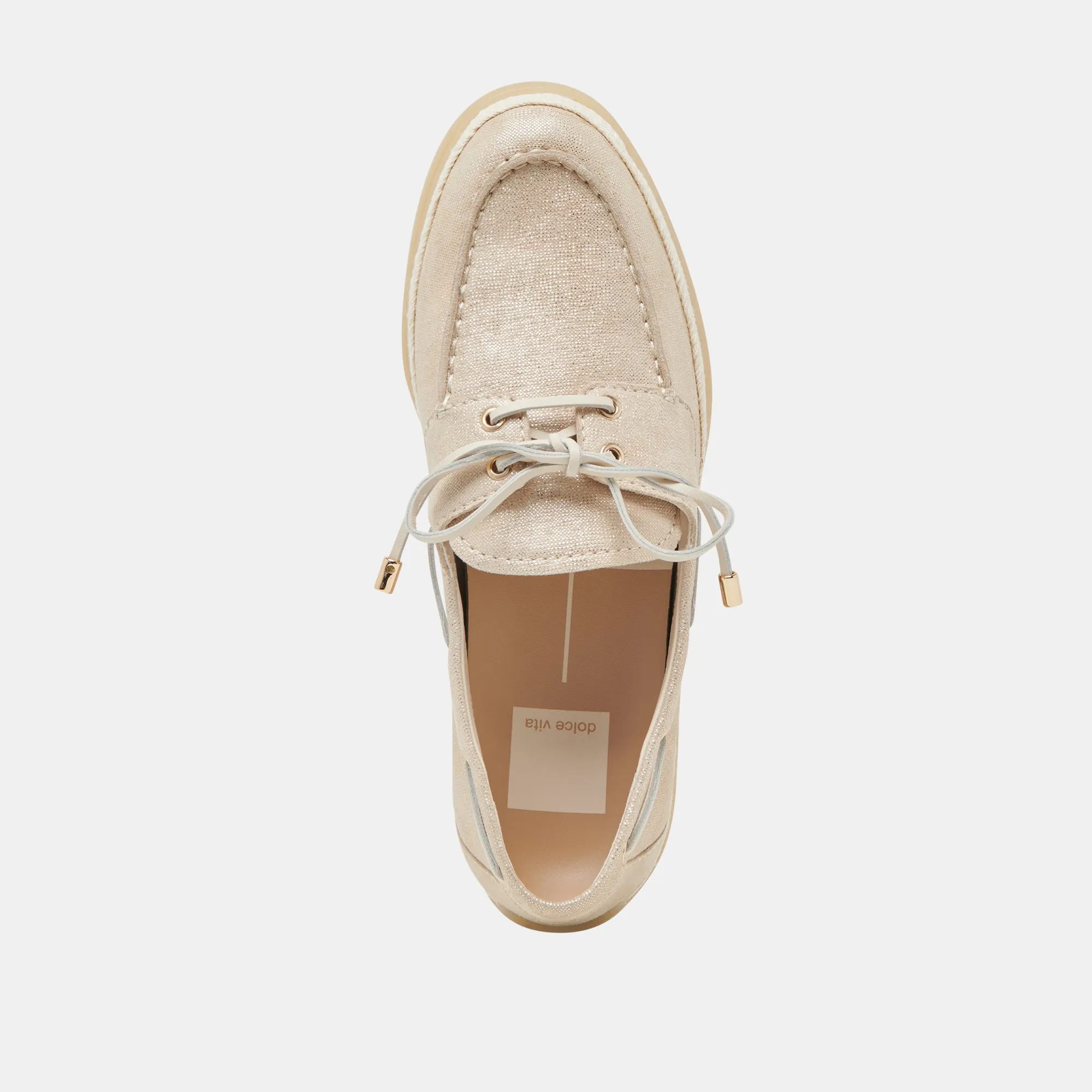 DORIS LOAFERS TAUPE MÉTALLIQUE TISSÉ