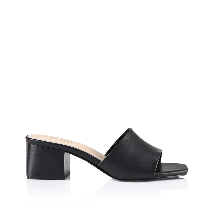 Mules Eleni à talon bloc - Noir Softee