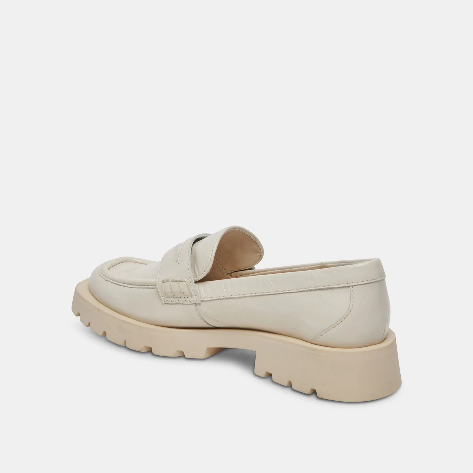 ELIAS FLATS OFF WHITE PATENT FROISSÉ