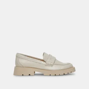 ELIAS FLATS OFF WHITE PATENT FROISSÉ