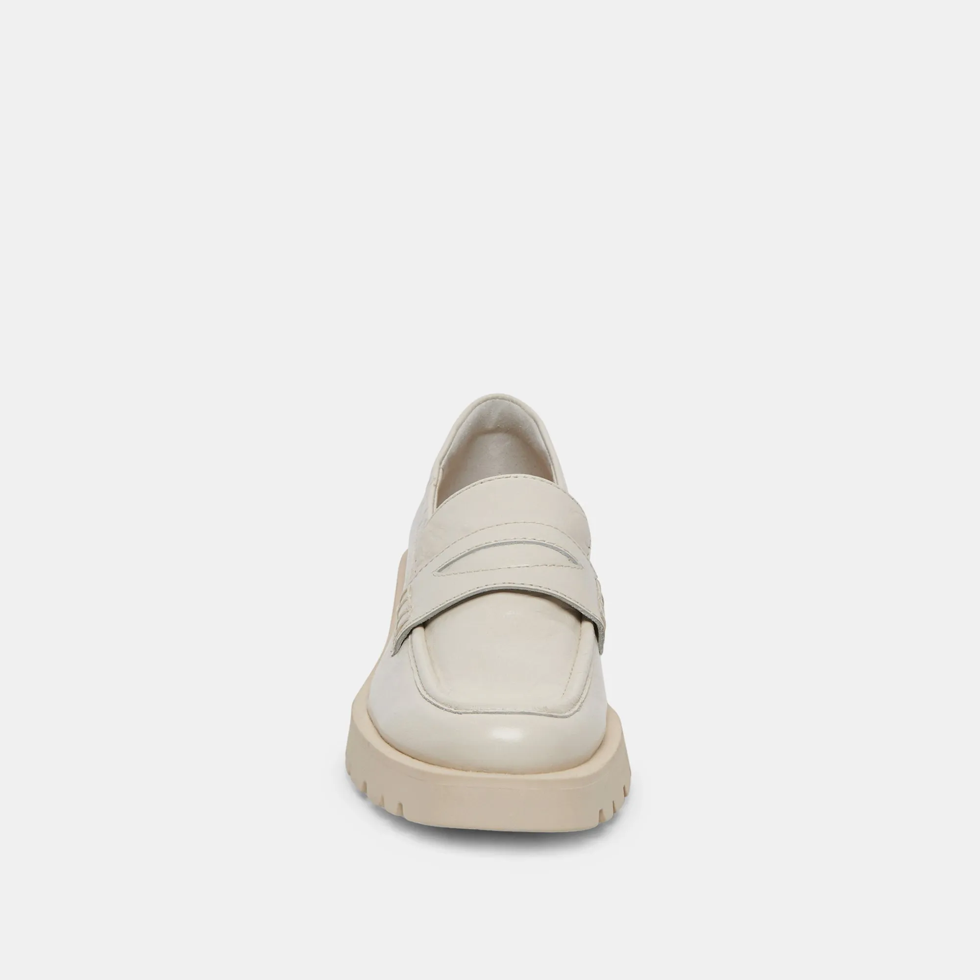ELIAS FLATS OFF WHITE PATENT FROISSÉ