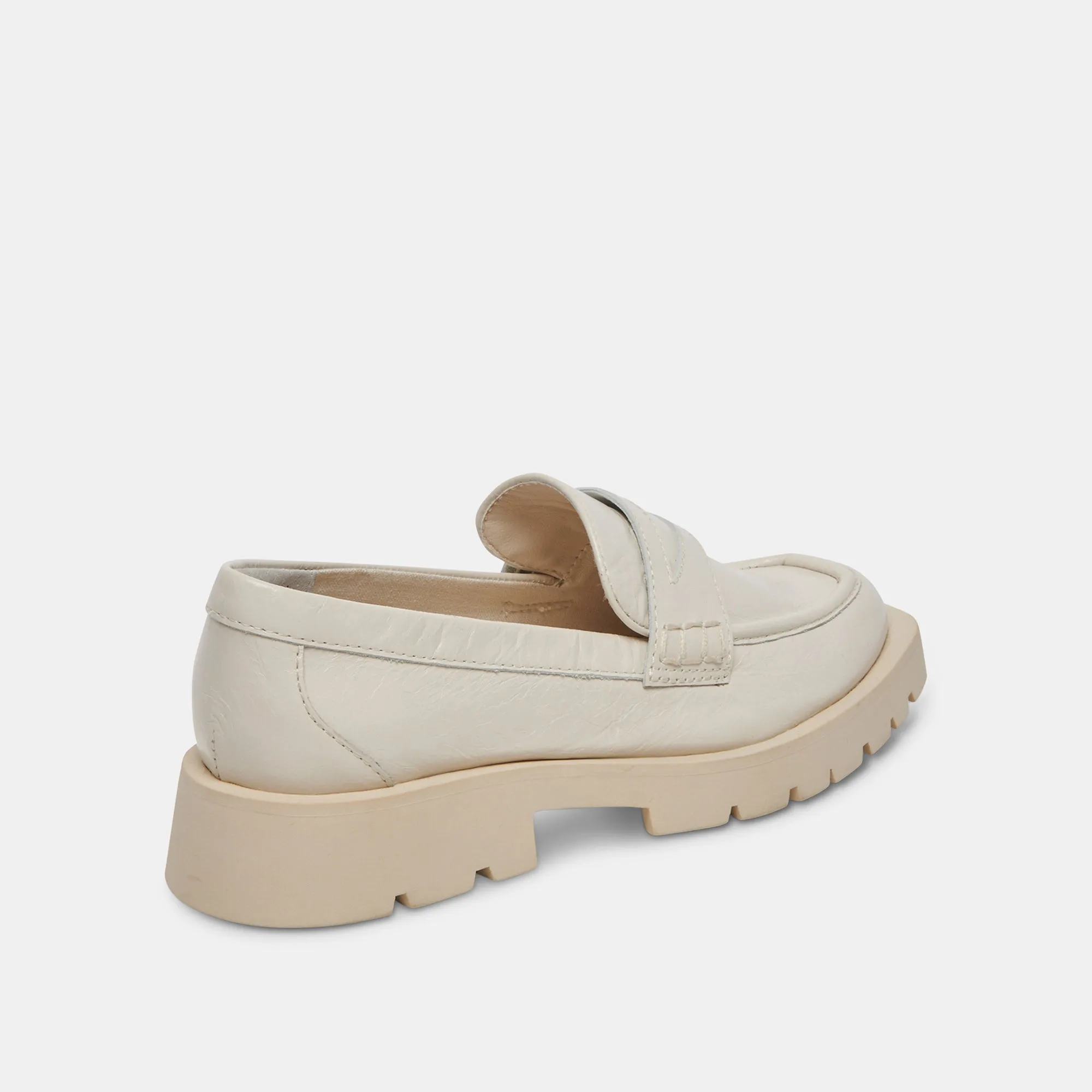 ELIAS FLATS OFF WHITE PATENT FROISSÉ