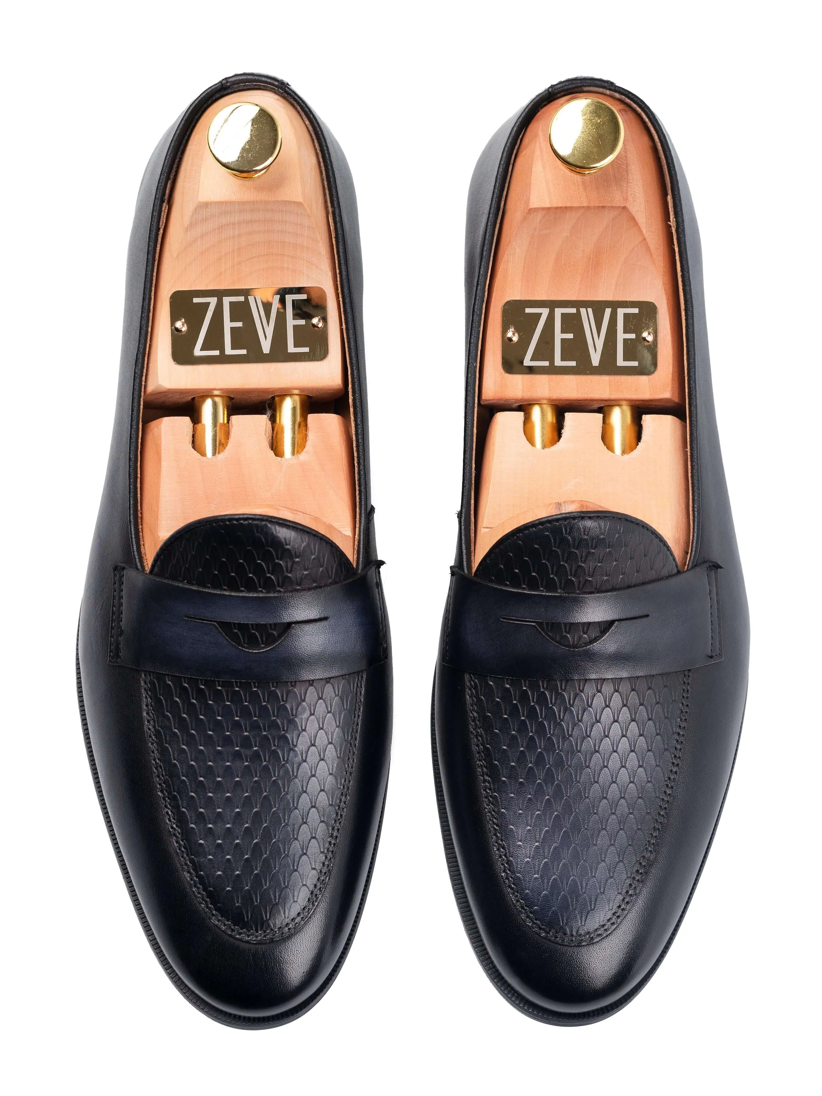 Enzo Belgian Loafer - Noir Gris (Patine Peinte à la Main)