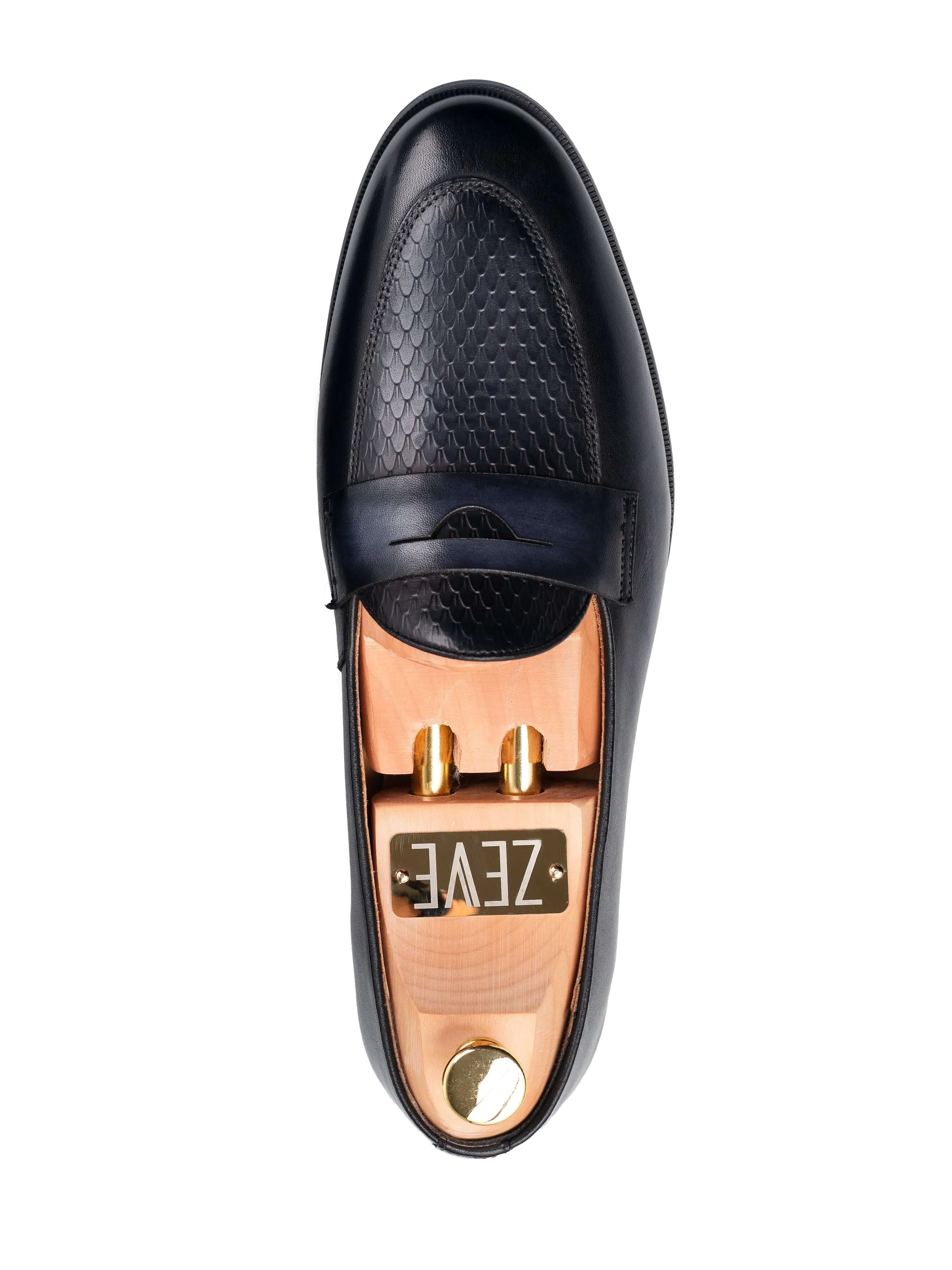 Enzo Belgian Loafer - Noir Gris (Patine Peinte à la Main)