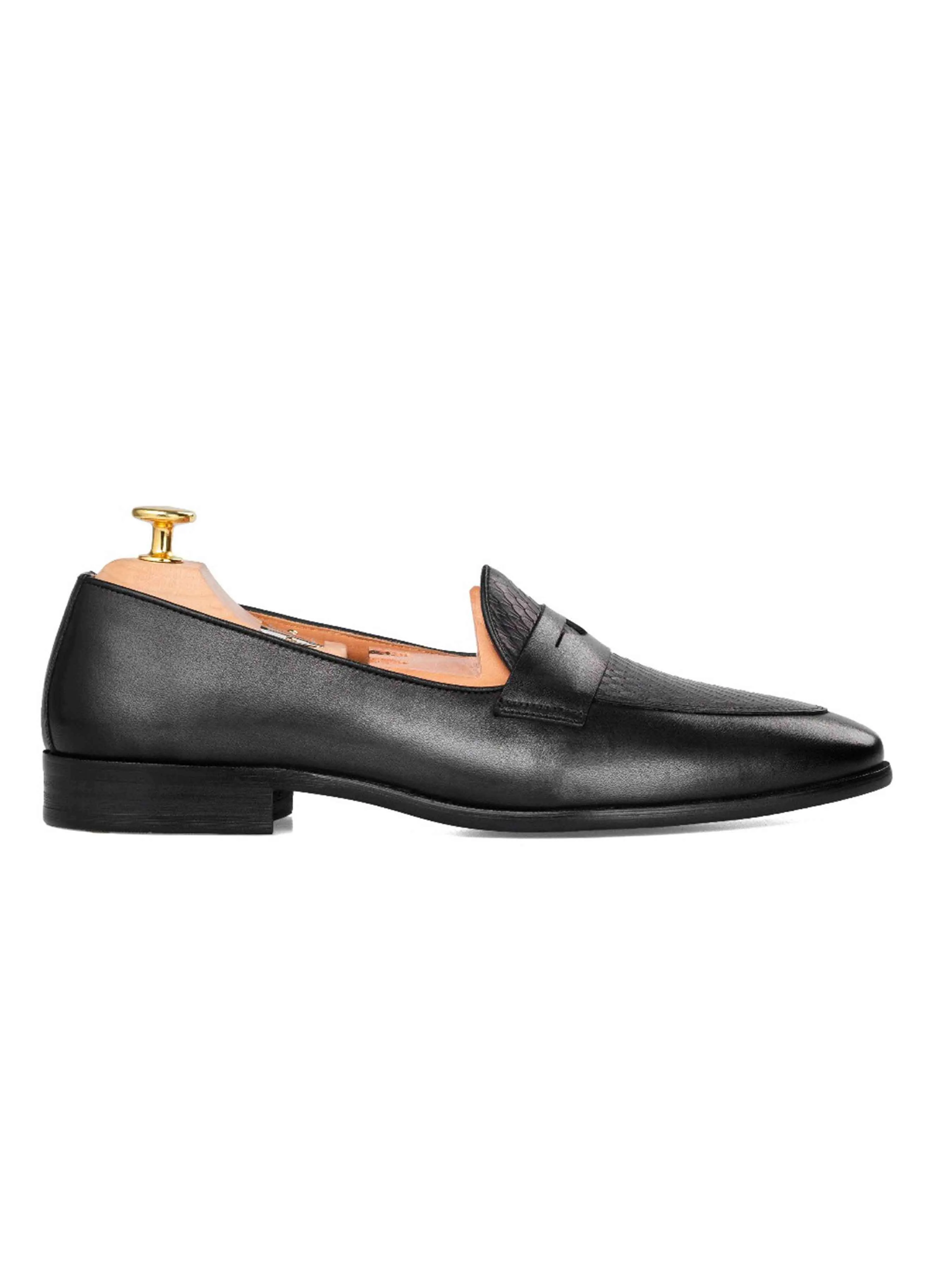 Enzo Belgian Loafer - Noir Uni