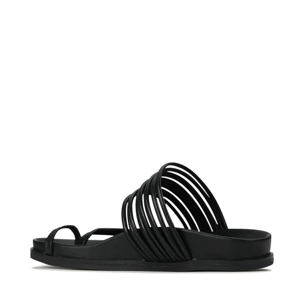 Sandale Carmella à boucle d'orteil pour femmes EOS en noir