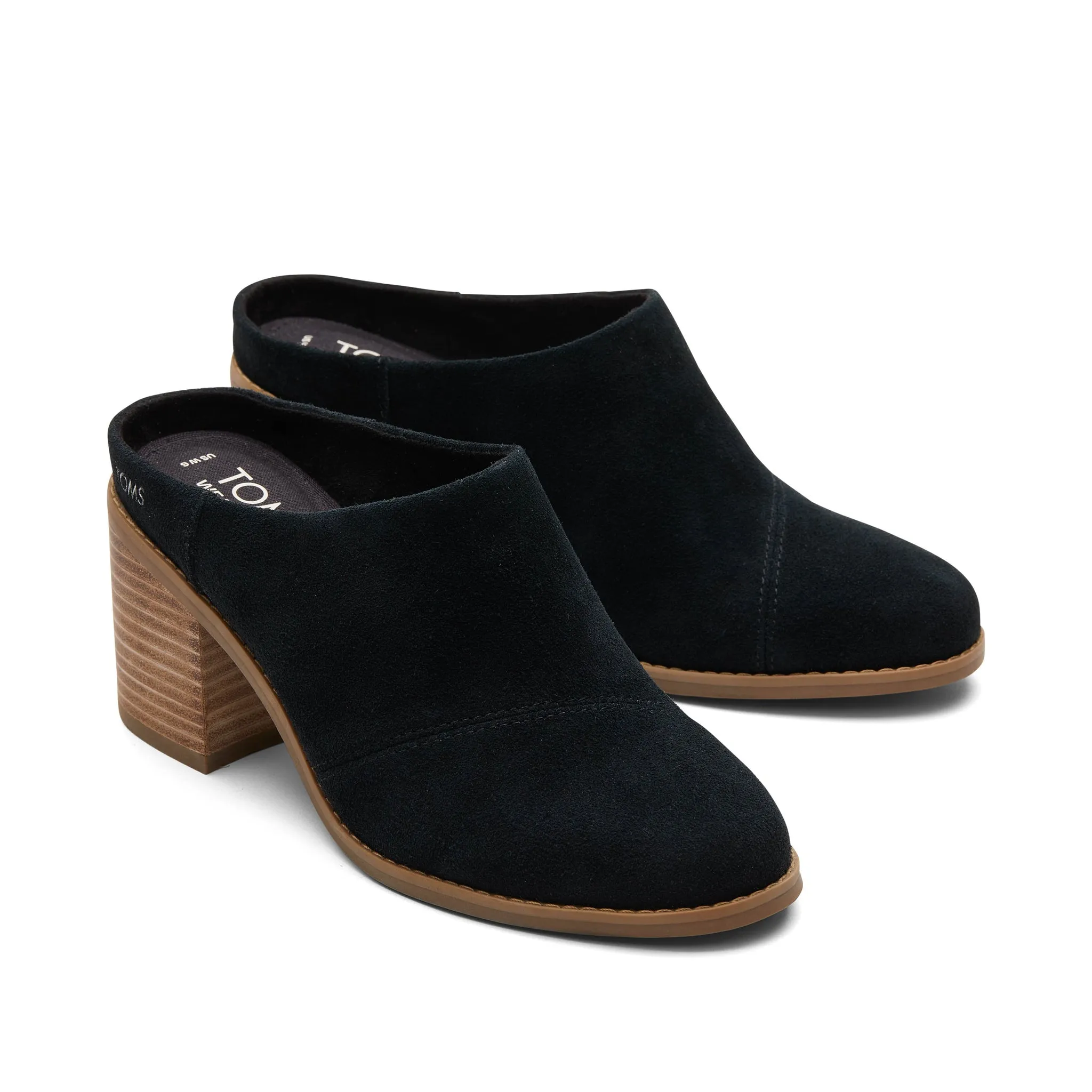 Mule en daim noir Evelyn