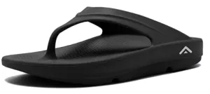 FANTURE Sandales à lanières pour hommes et femmes avec soutien de la voûte plantaire pour soulager la douleur aux pieds, chaussons ultra doux de récupération, noir