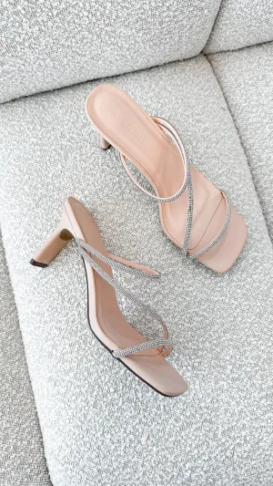 Femi Heel - Nude Diamanté