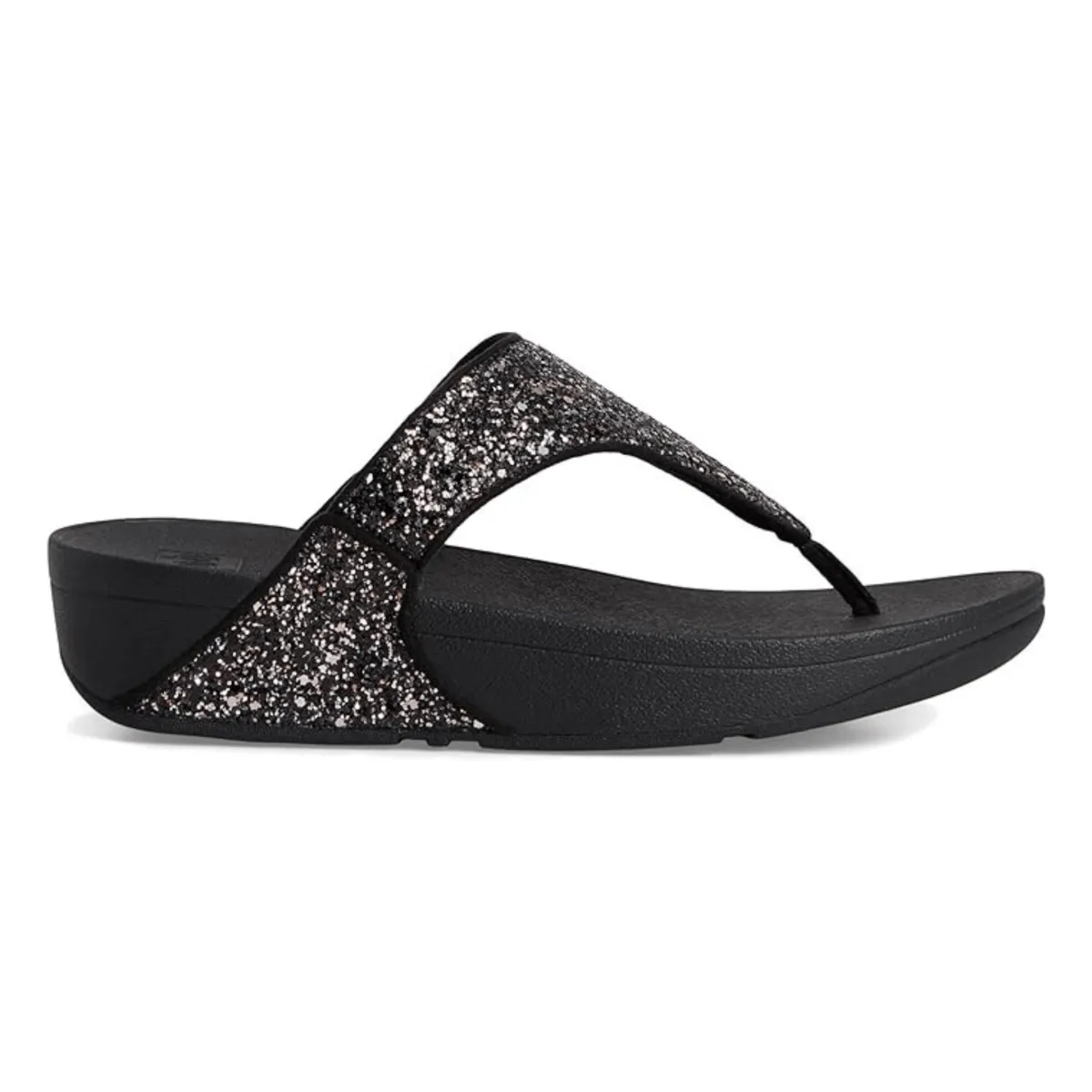 FitFlop Femmes Lulu Pailleté à Bout Ouvert Noir Multicolore