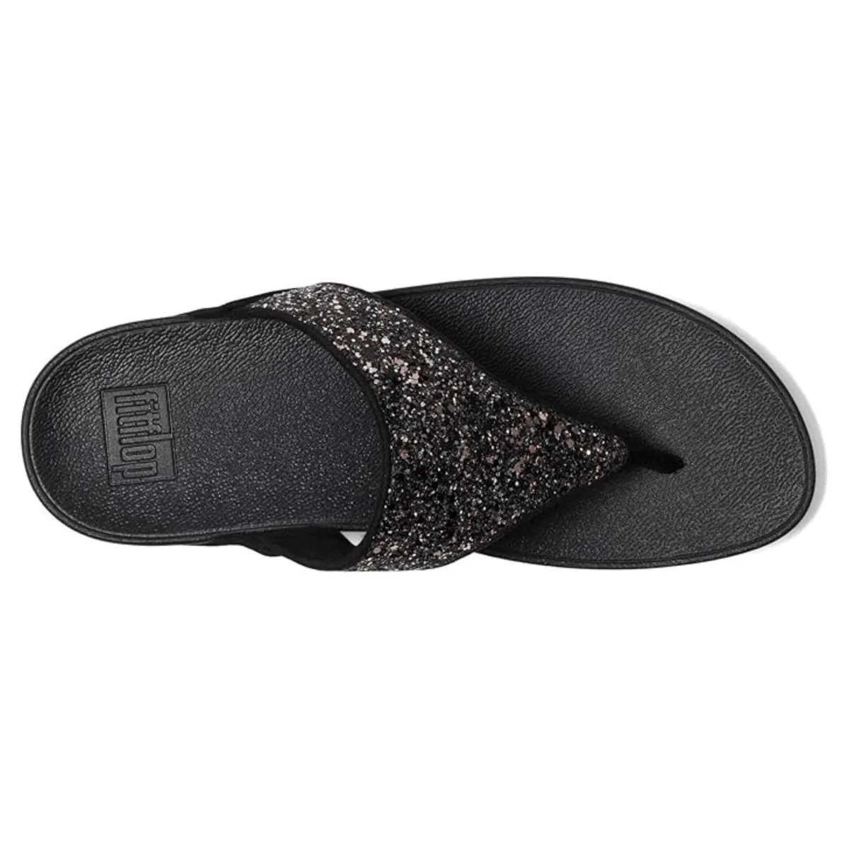 FitFlop Femmes Lulu Pailleté à Bout Ouvert Noir Multicolore
