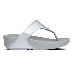 FITFLOP Lulu en cuir pour femmes avec bride à l'orteil argenté