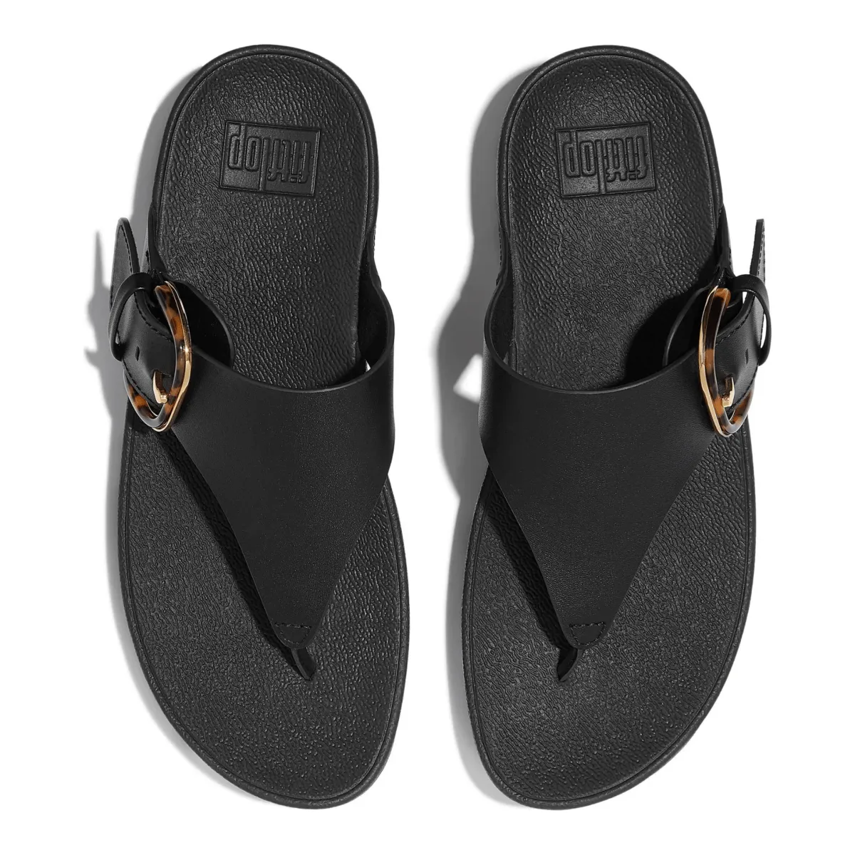 FitFlop Femmes Lulu Bride à l'orteil Boucle Noir/Tortue
