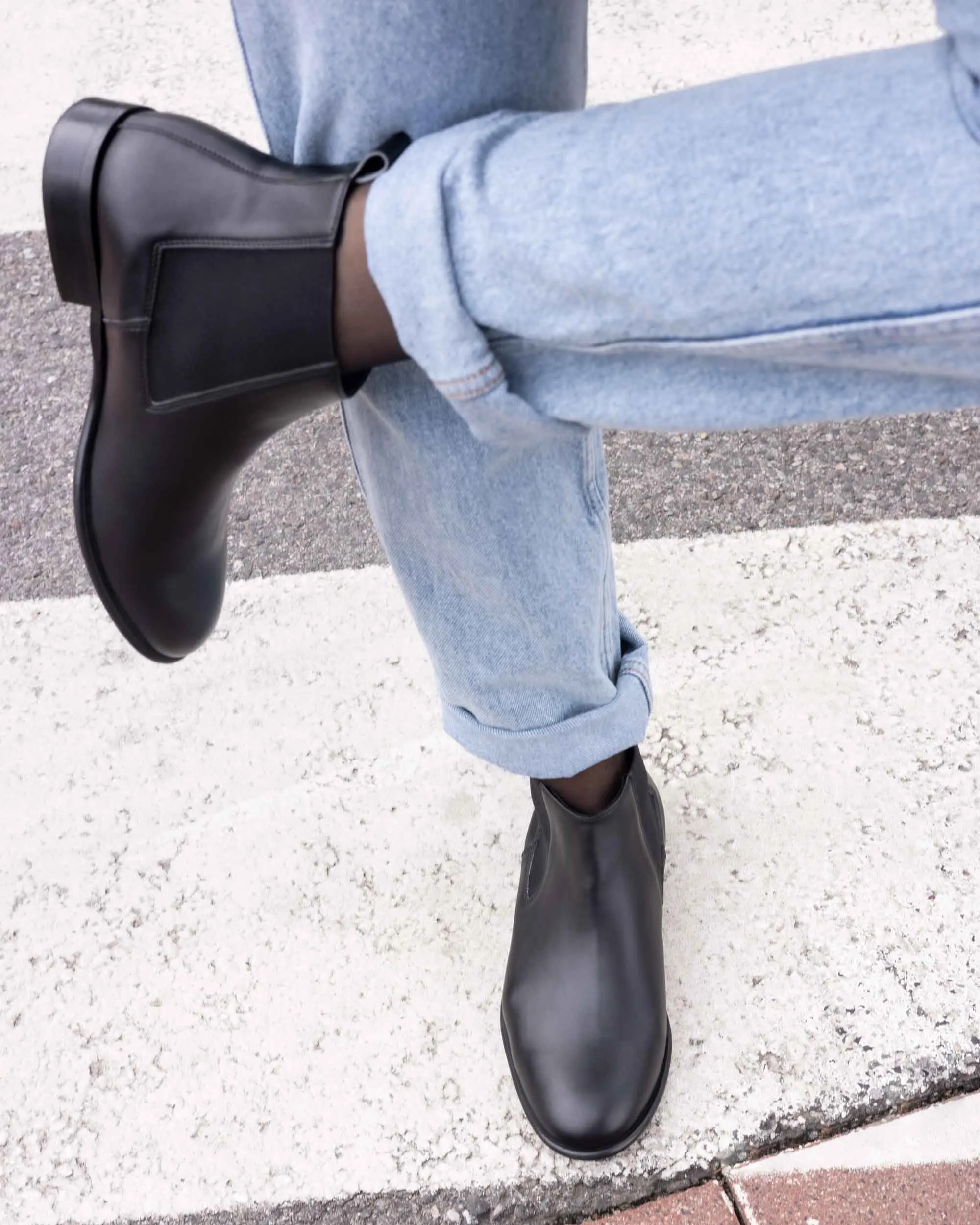 Bottes Chelsea en simili-cuir végane Flossy | Noir