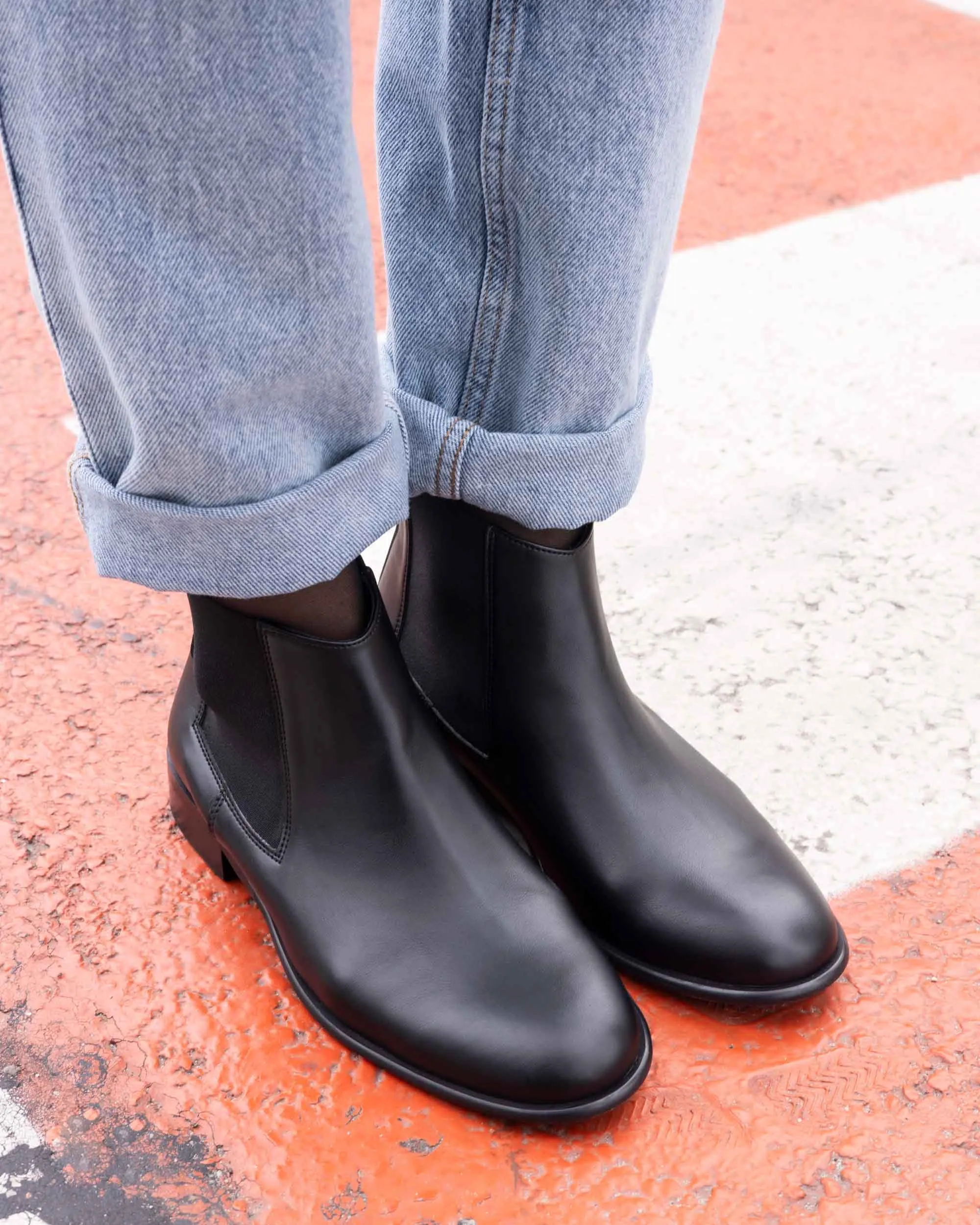 Bottes Chelsea en simili-cuir végane Flossy | Noir