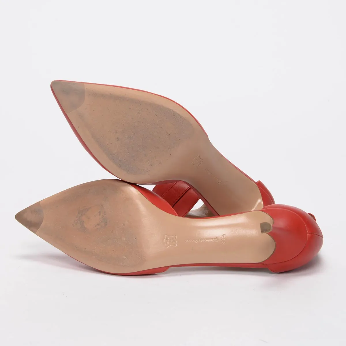 Escarpins Gianvito Rossi à bride cheville en cuir rouge taille 39.5