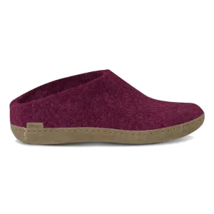 Chausson Modèle B pour Femme Glerups avec Semelle en Cuir Cranberry