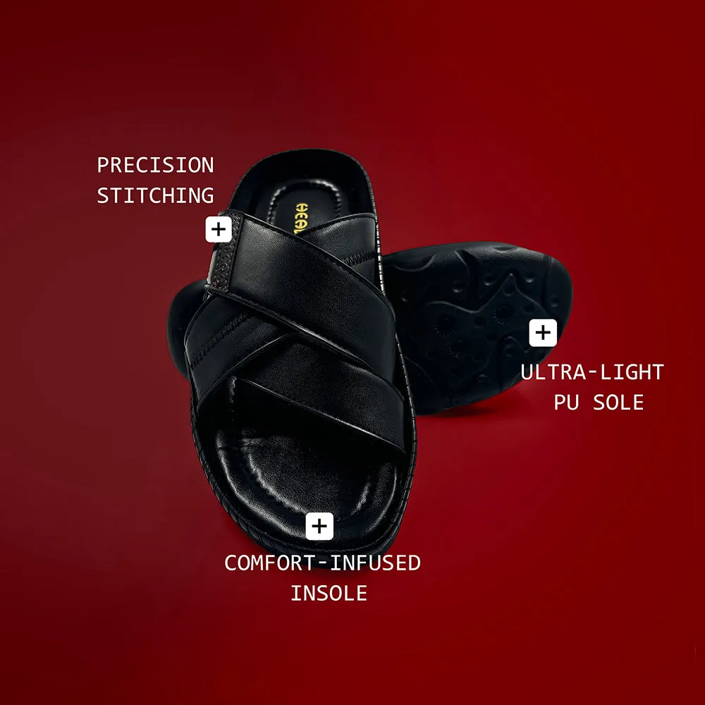 Pantoufles Décontractées Noires Healers Pour Hommes STARC-2E Par Liberty
