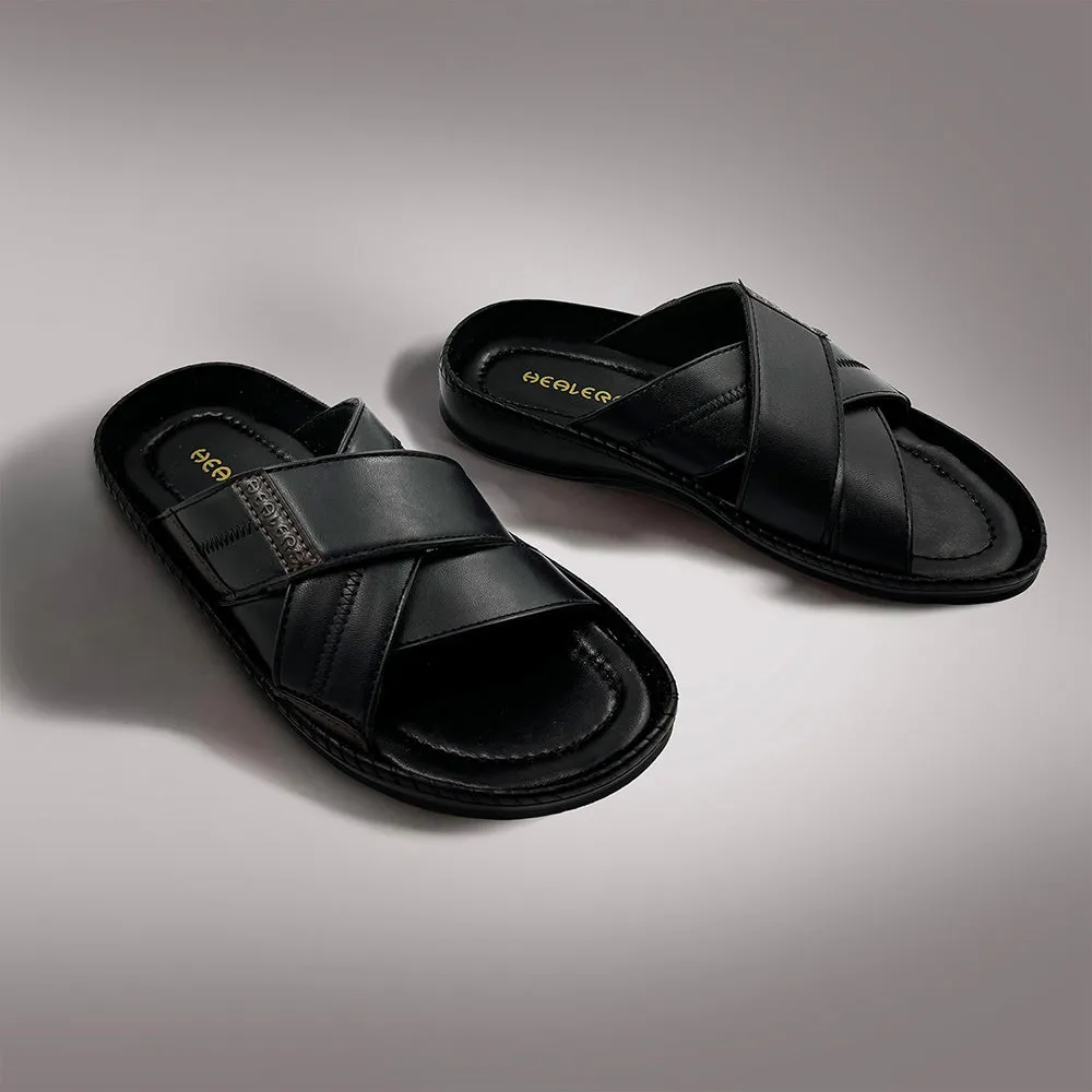 Pantoufles Décontractées Noires Healers Pour Hommes STARC-2E Par Liberty