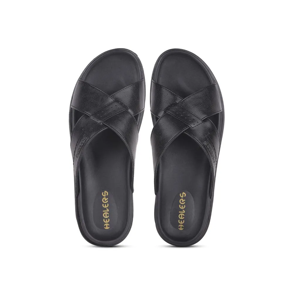 Chaussons décontractés noirs Healers pour hommes LEEKS-2 par Liberty
