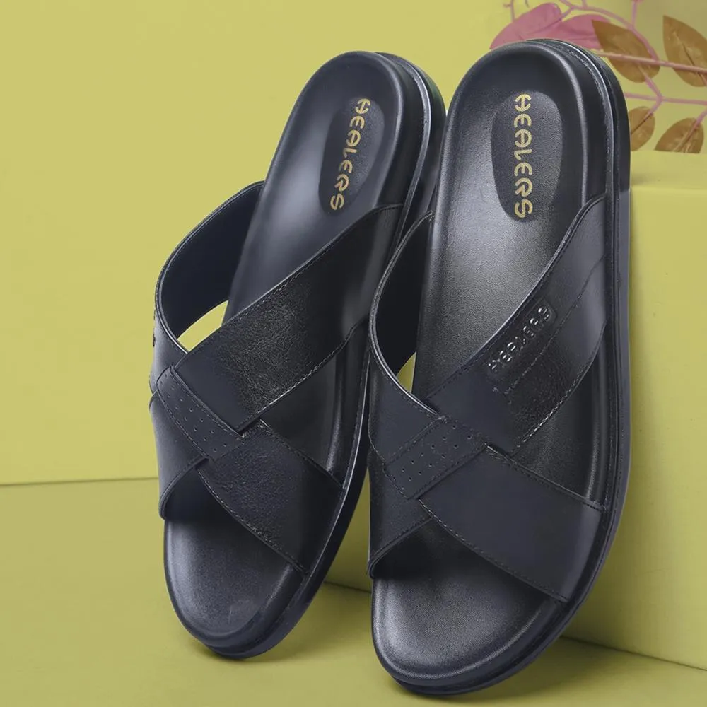 Chaussons décontractés noirs Healers pour hommes LEEKS-2 par Liberty