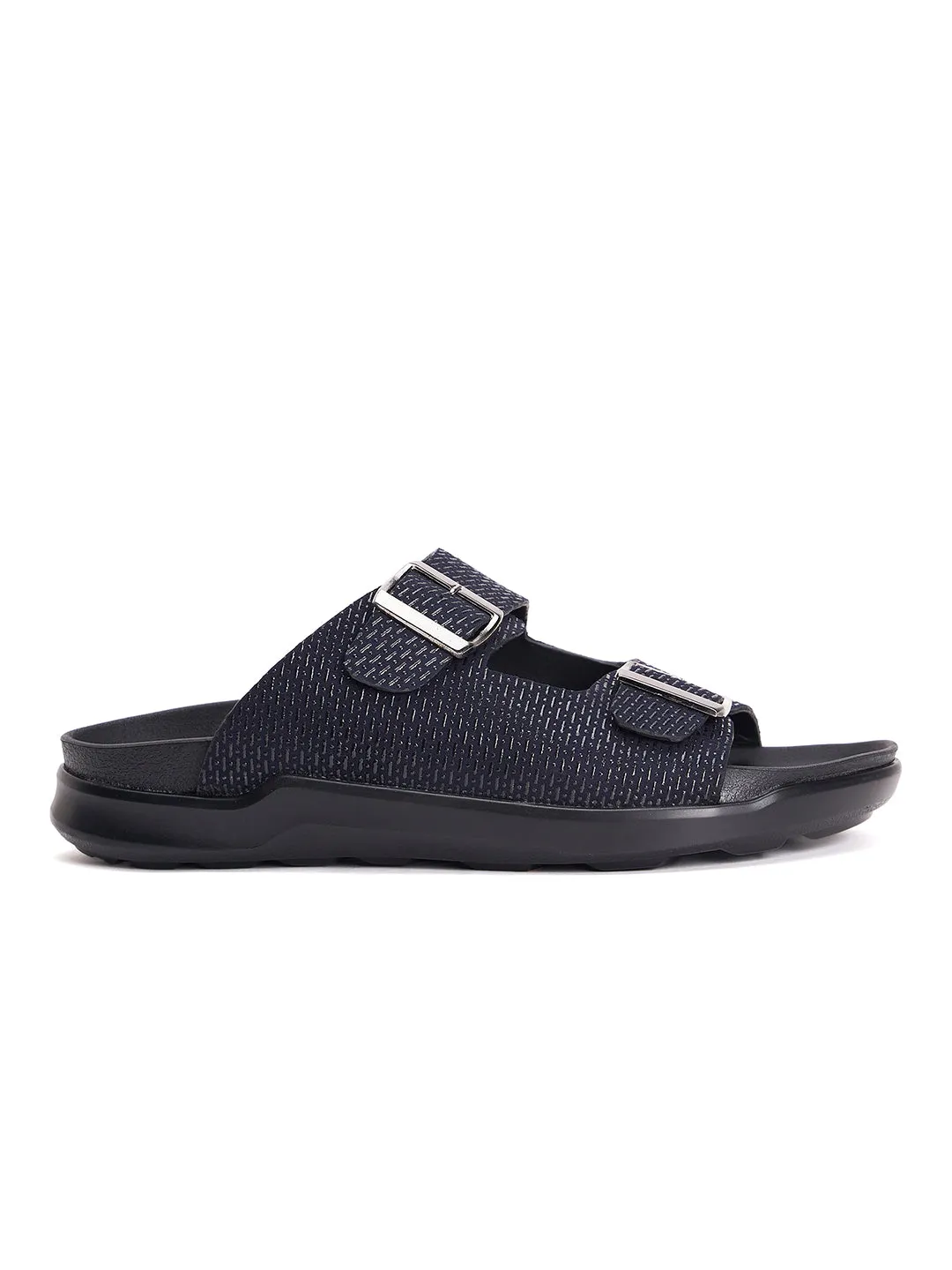 Mules ouvertes en cuir noir pour hommes Hitz