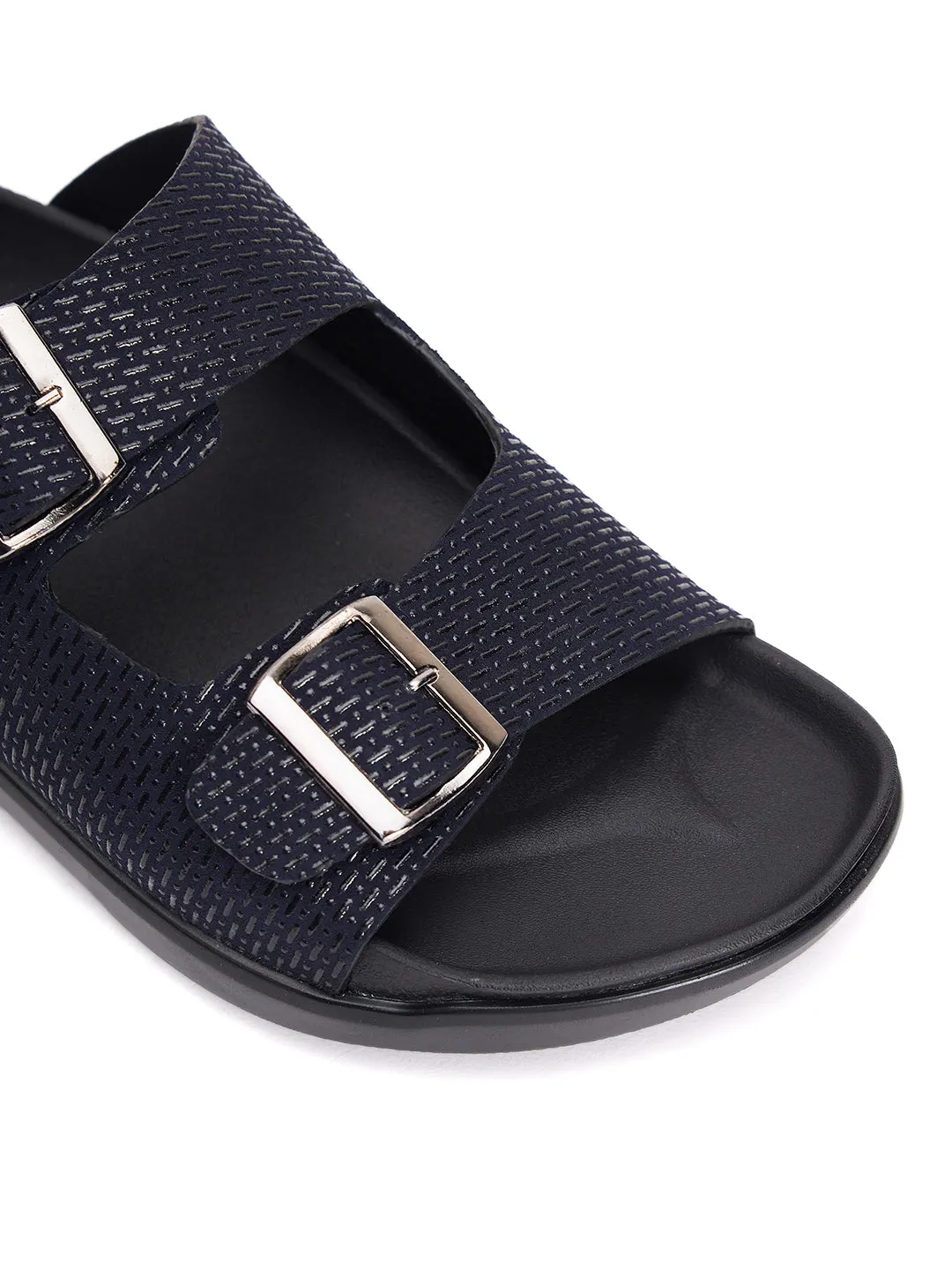 Mules ouvertes en cuir noir pour hommes Hitz