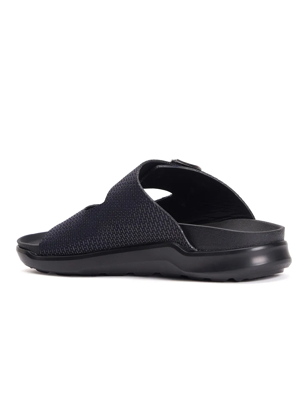 Mules ouvertes en cuir noir pour hommes Hitz