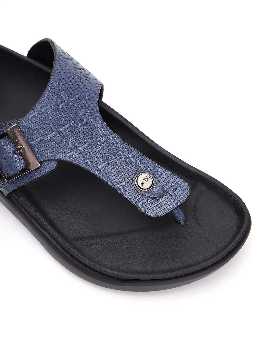 Mules en cuir bleu pour hommes Hitz