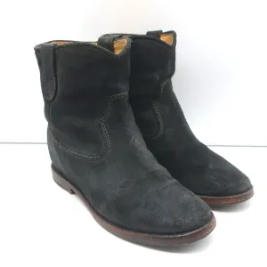 Isabel Marant Etoile Bottes Crisi en Suède Noir Taille 37 Bottines à Talon Caché