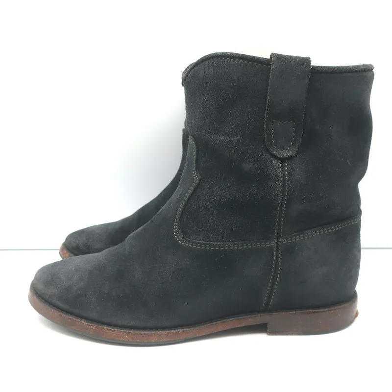 Isabel Marant Etoile Bottes Crisi en Suède Noir Taille 37 Bottines à Talon Caché